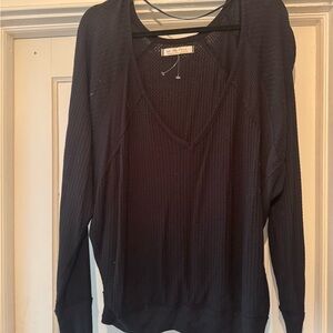 We The Free Charcoal Knit Top